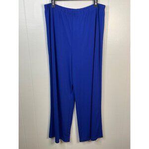Bob Mackie Womens XLP Blue Wide-Leg Pants Polyester Spandex NEW